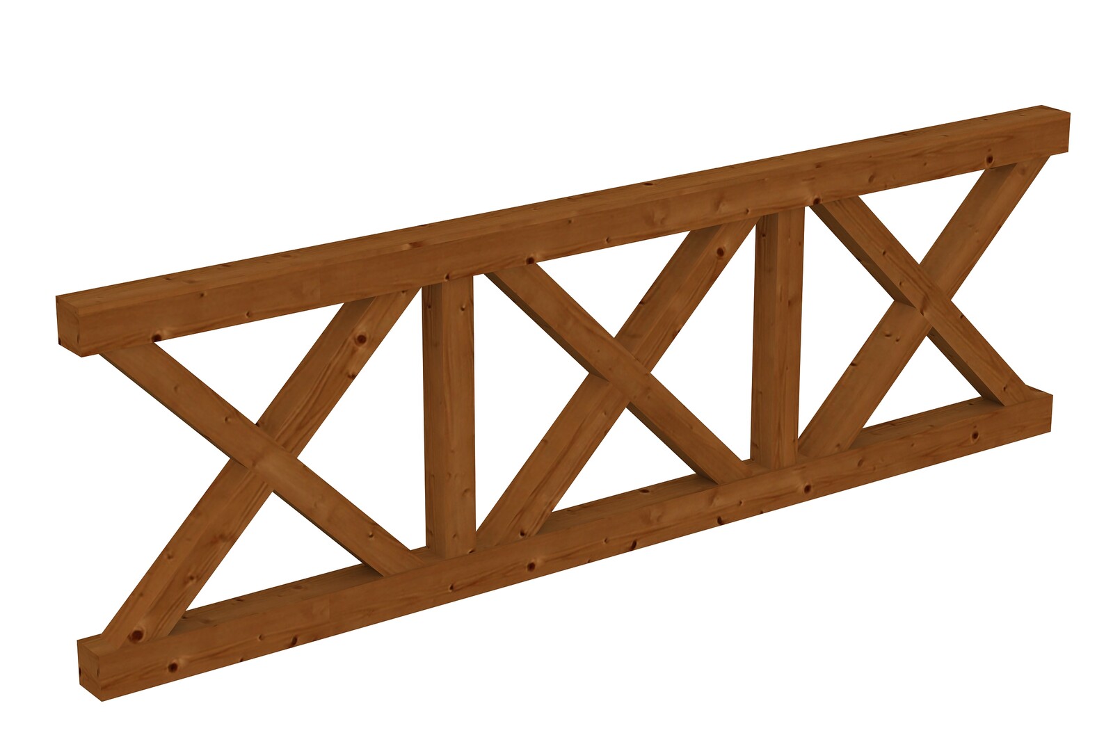 Pažení ondřejský kříž 270 x 84 cm, Smrk, lazura ořech