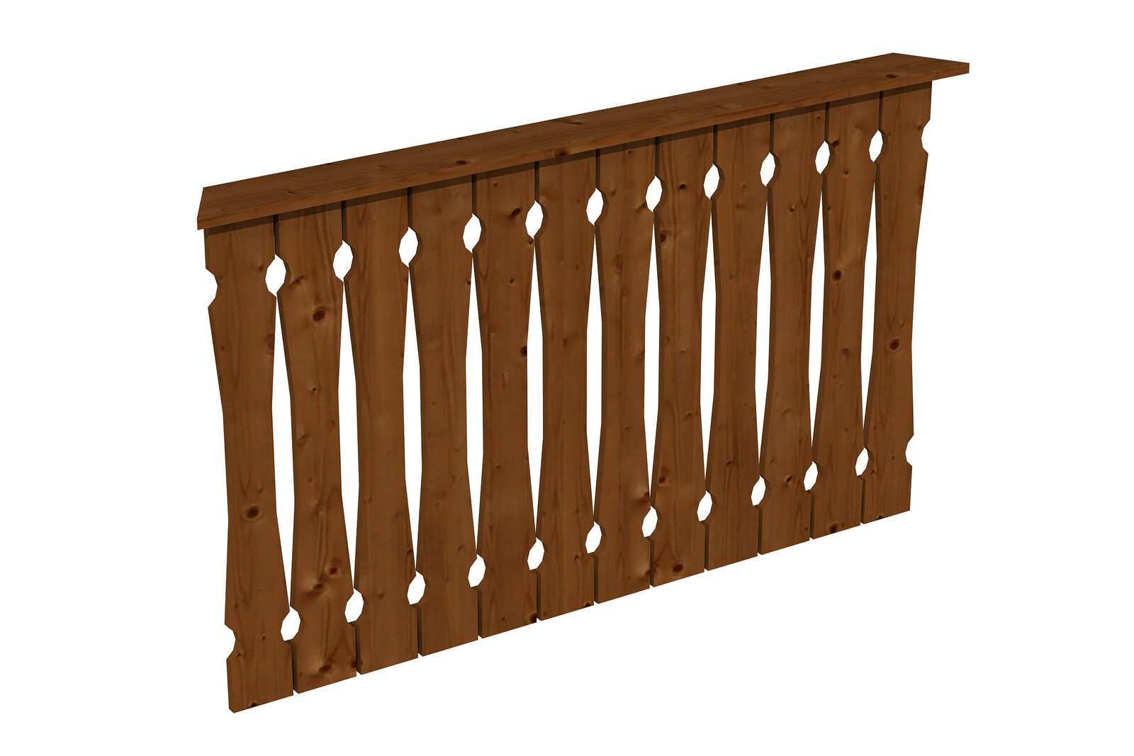 Pažení z bednění balkonu 150 x 96 cm, NANCY 2/VERSAILLES, lazura ořech