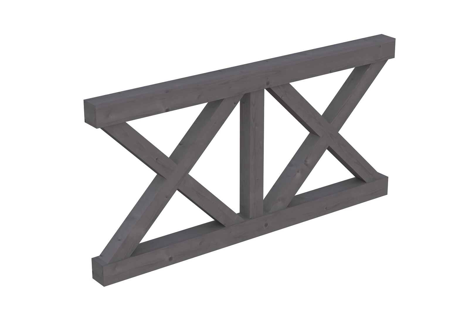 Brüstung Andreaskreuz 170 x 84 cm, Fichte, schiefergrau