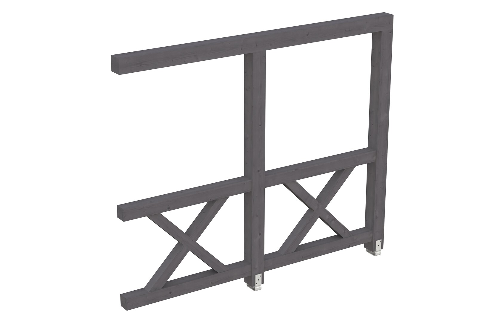 Seitenwand Andreaskreuz (WA) 255 x 210 cm, Fichte, schiefergrau