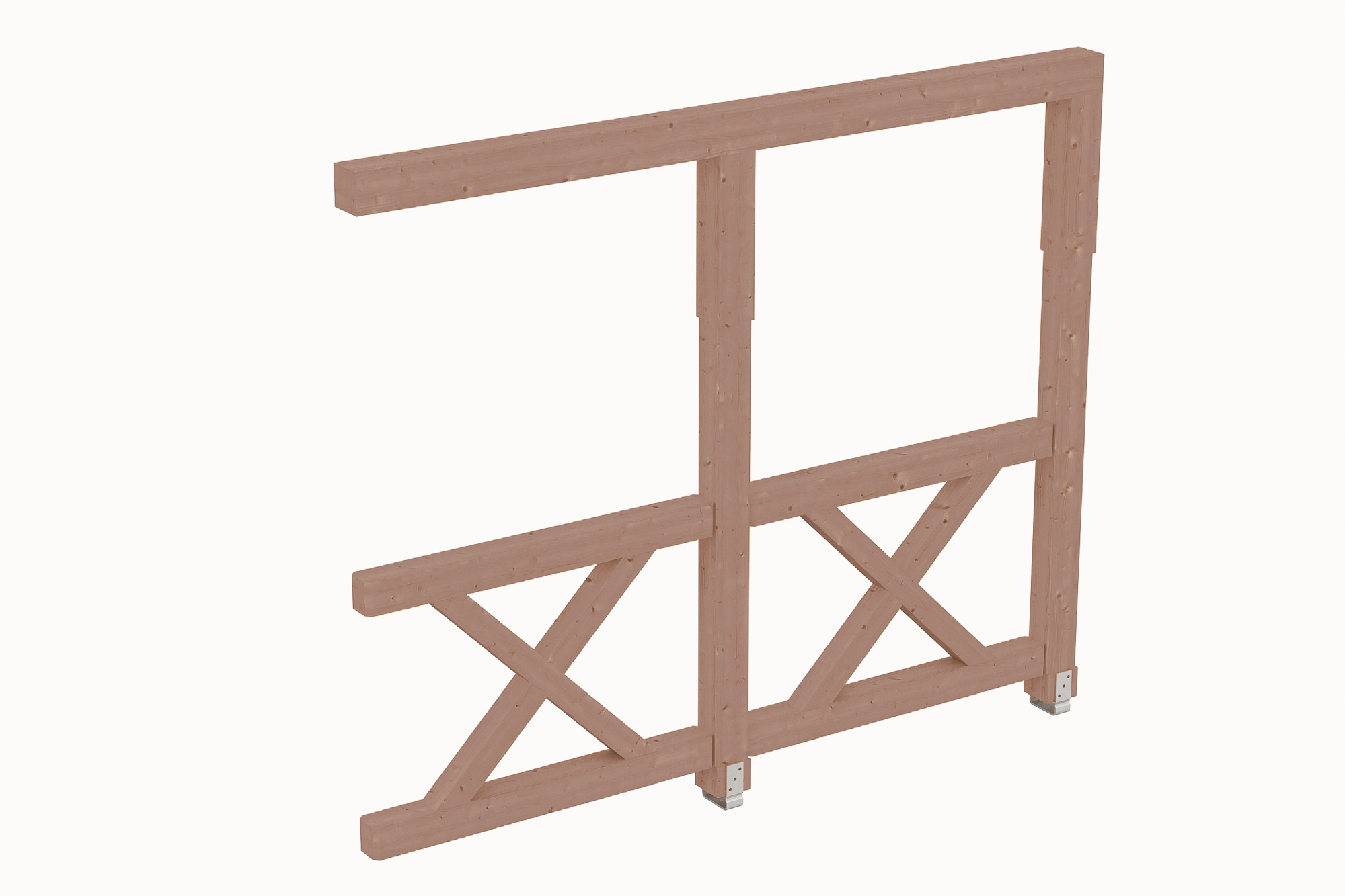 Seitenwand Andreaskreuz 255 x 210 cm, Douglasie, natur