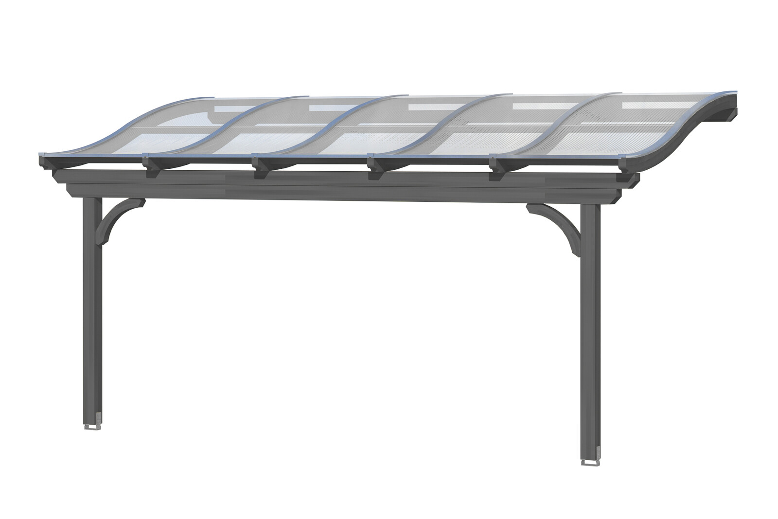 Terrassenüberdachung Verona 541 x 239 cm, Leimholz, schiefergrau