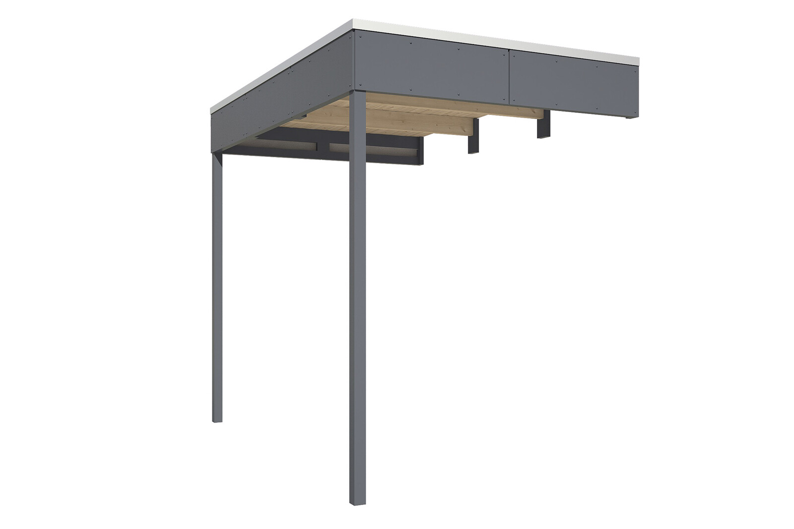 Boční zastřešení CrossCube 3+4 168 x 253 cm, břidlicově šedá (RAL 7015)