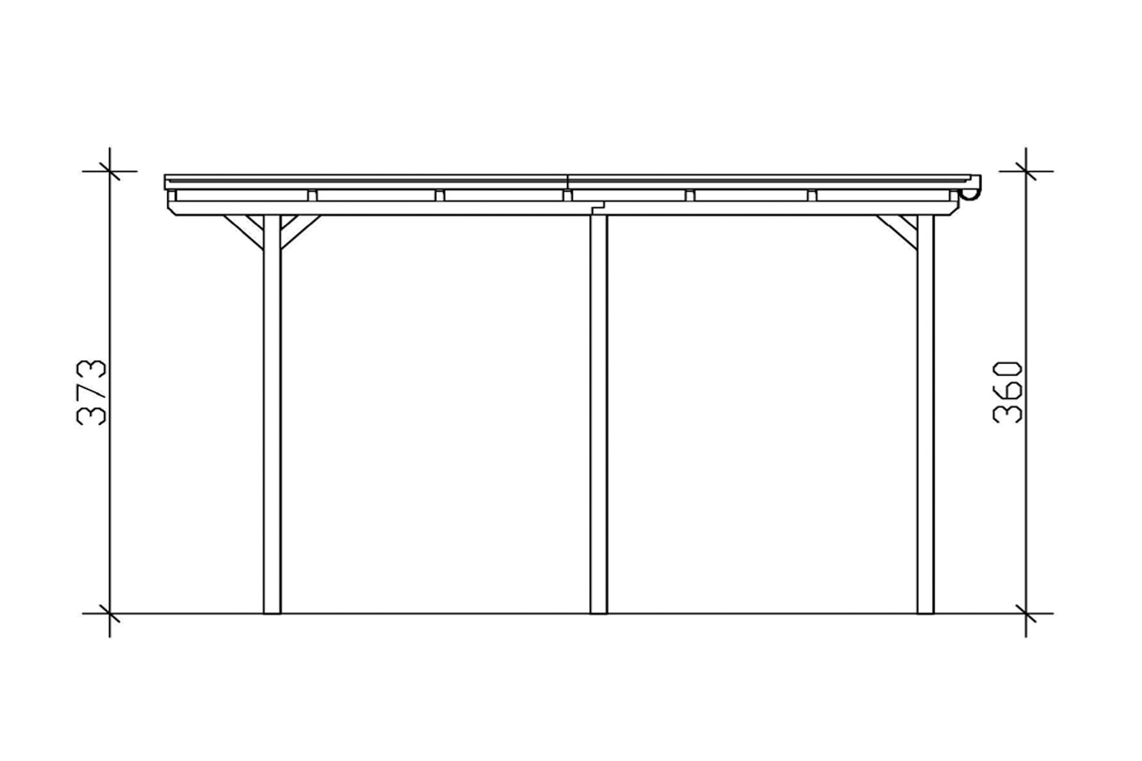 Carport Emsland Caravan 404 x 604 cm, eiche hell