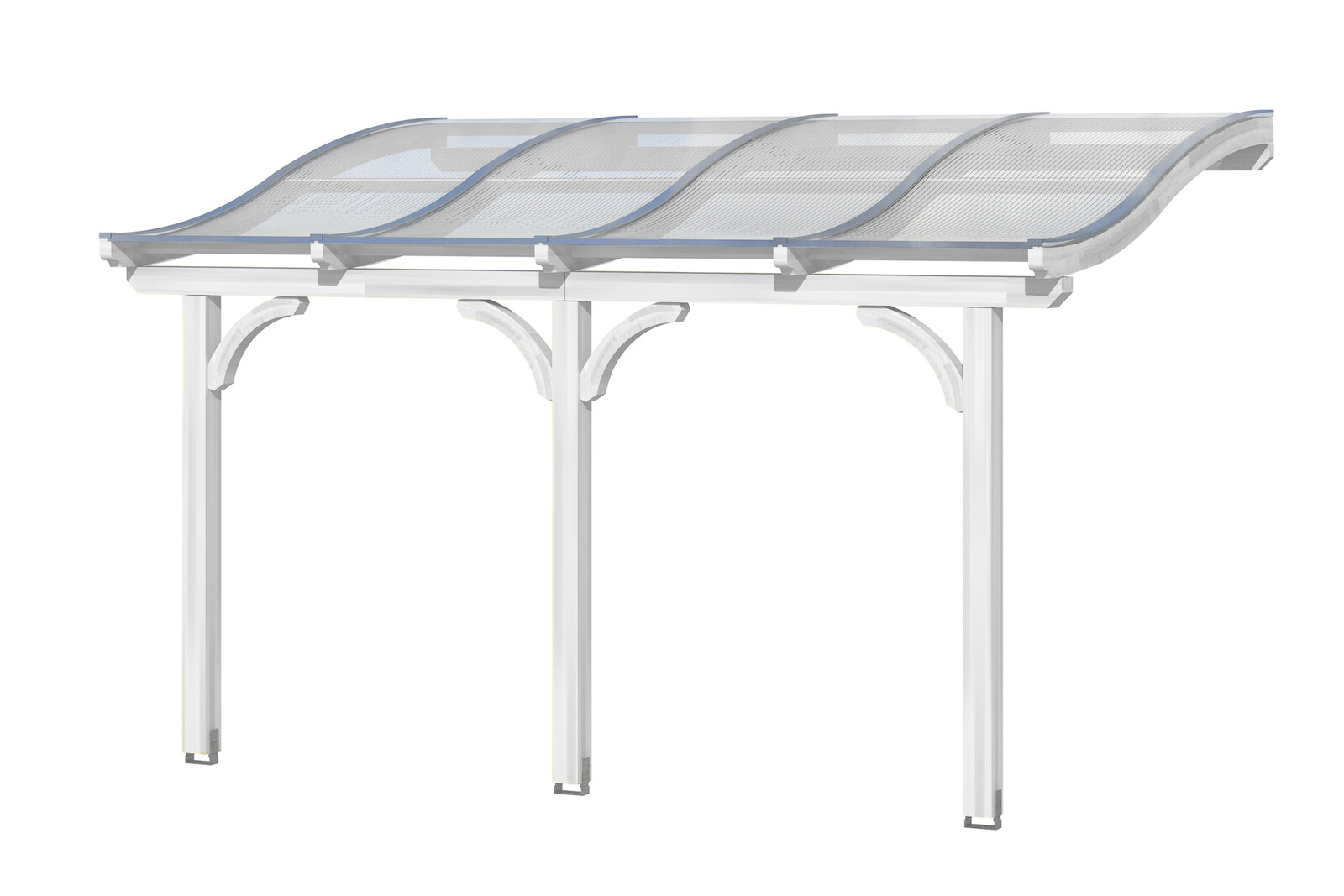 Terrassenüberdachung Venezia 434 x 389 cm, Leimholz, weiß