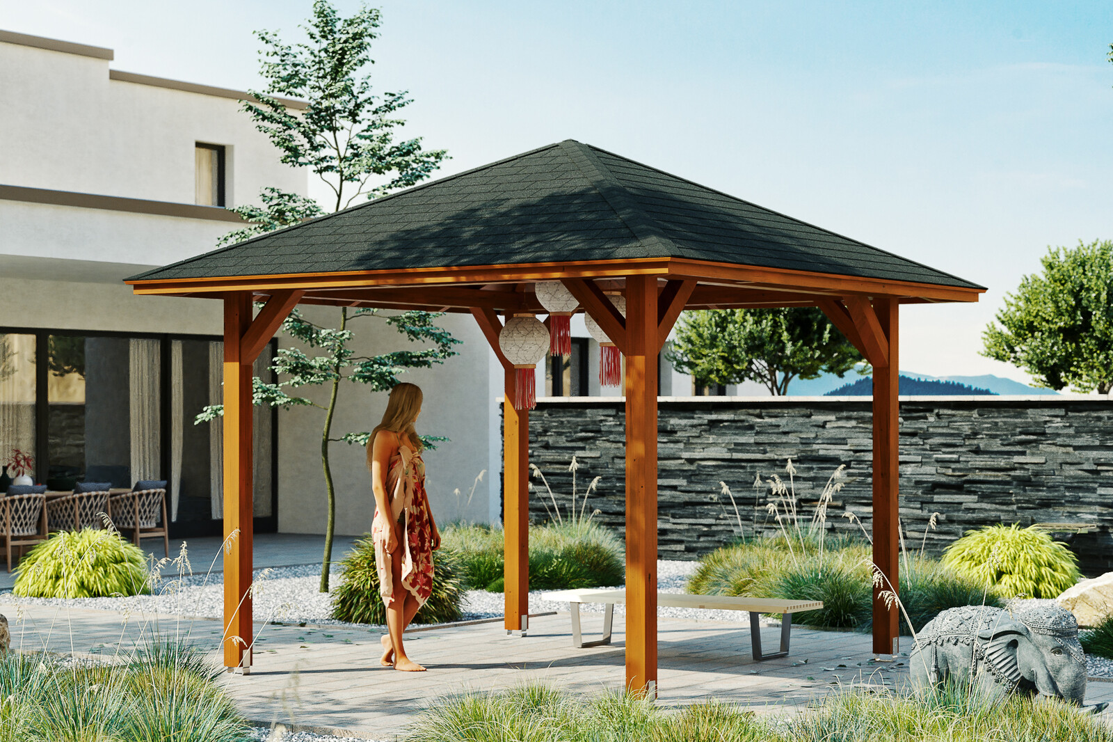 Pavillon Cannes 1, Leimholz, nussbaum