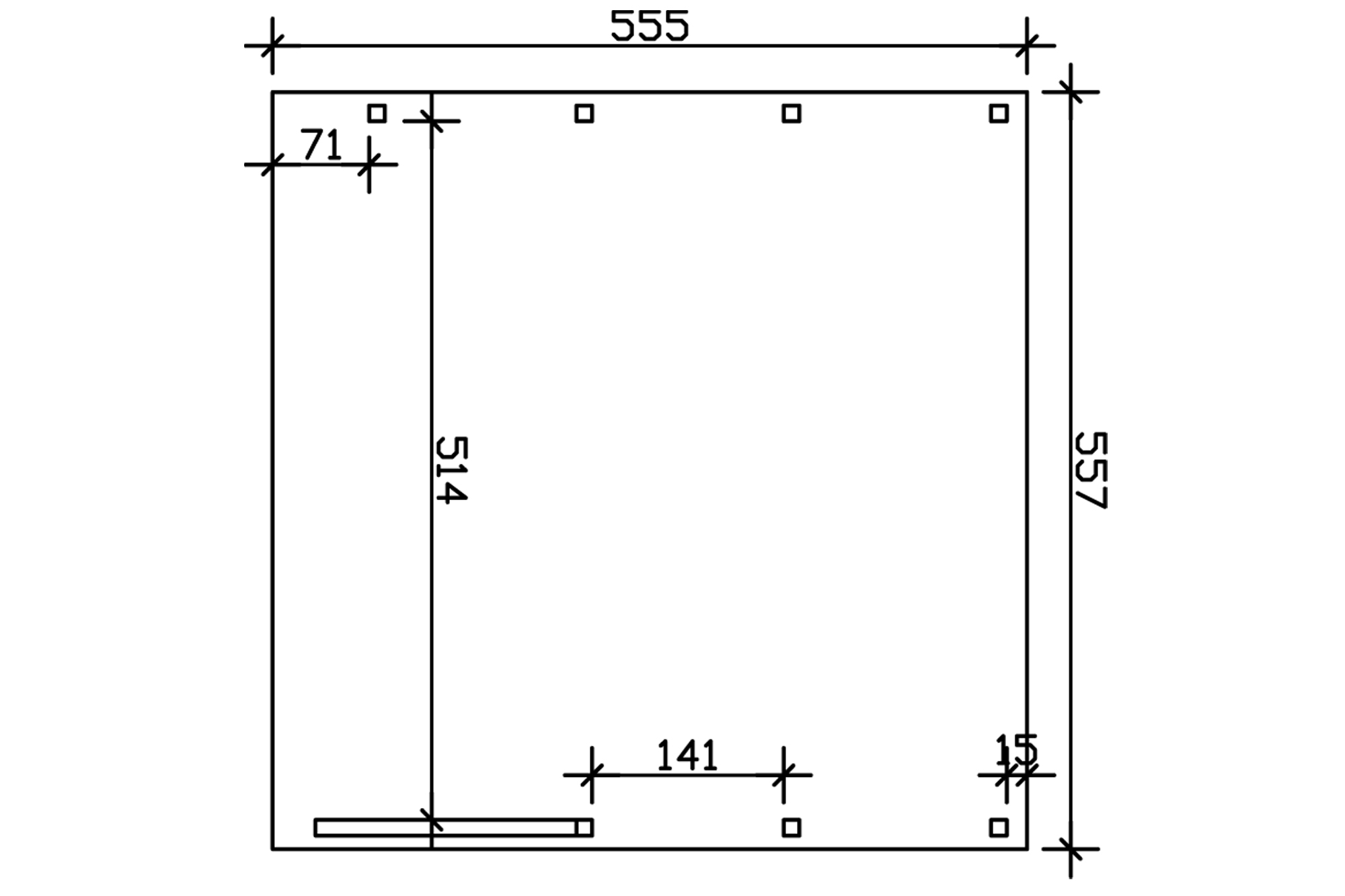 Přístřešek na auto FRIESLAND Set 8 557 x 555 cm, zelená, hliníkové střešní