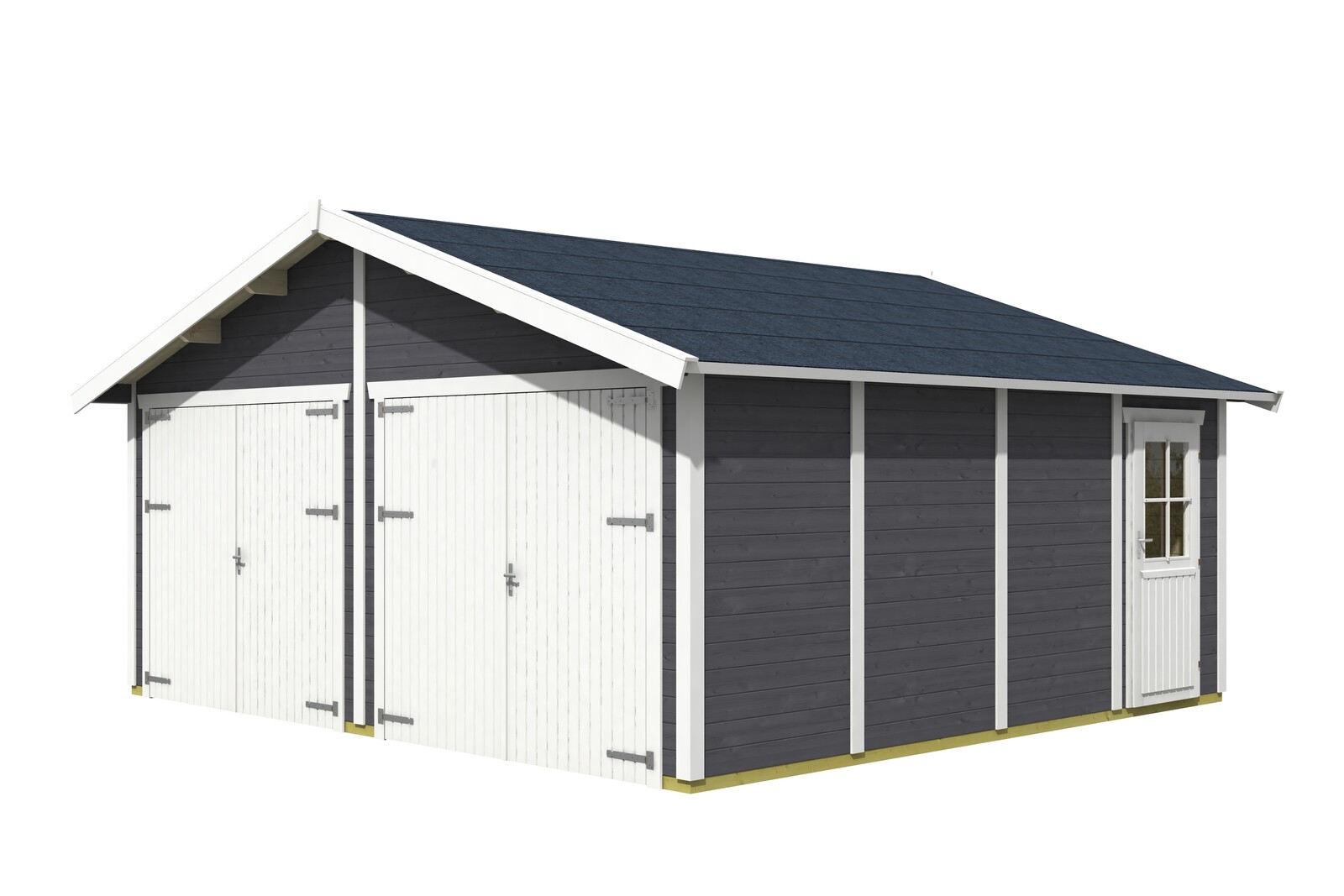 Holzgarage Varberg 3, 570 x 525 cm, schiefergrau