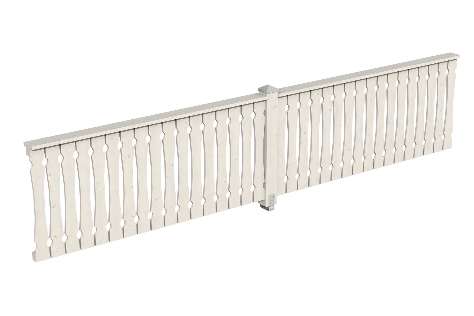 Balustrade balcony siding 465 x 96 cm, spruce, colour pre-treated in white