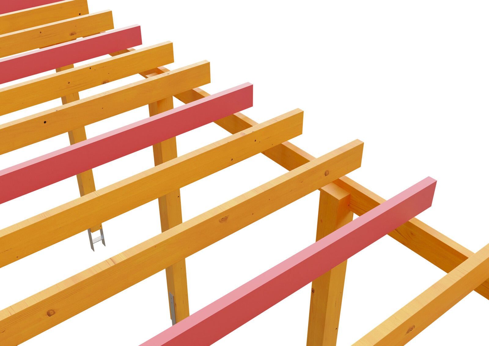 Augmentation de la charge de neige, pour Carport 354x604 & 355x604 & 362x628, traitement coloré chêne clair