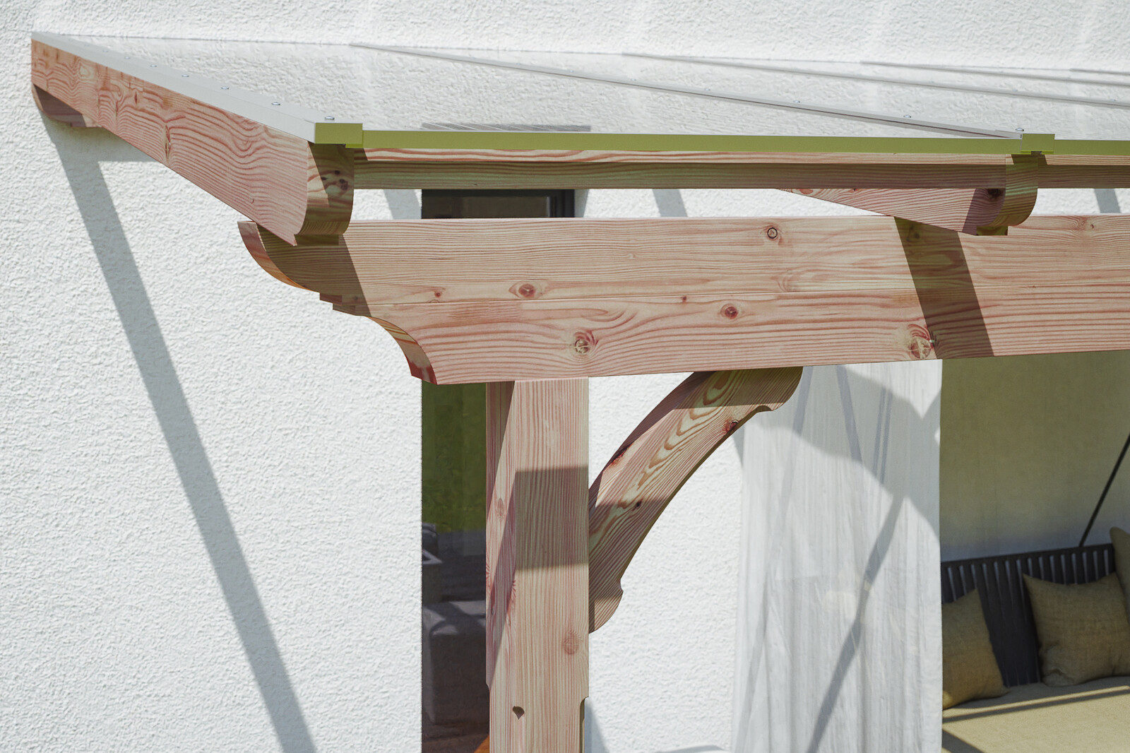 Terrassenüberdachung Ravenna 434 x 250 cm, Douglasie, natur