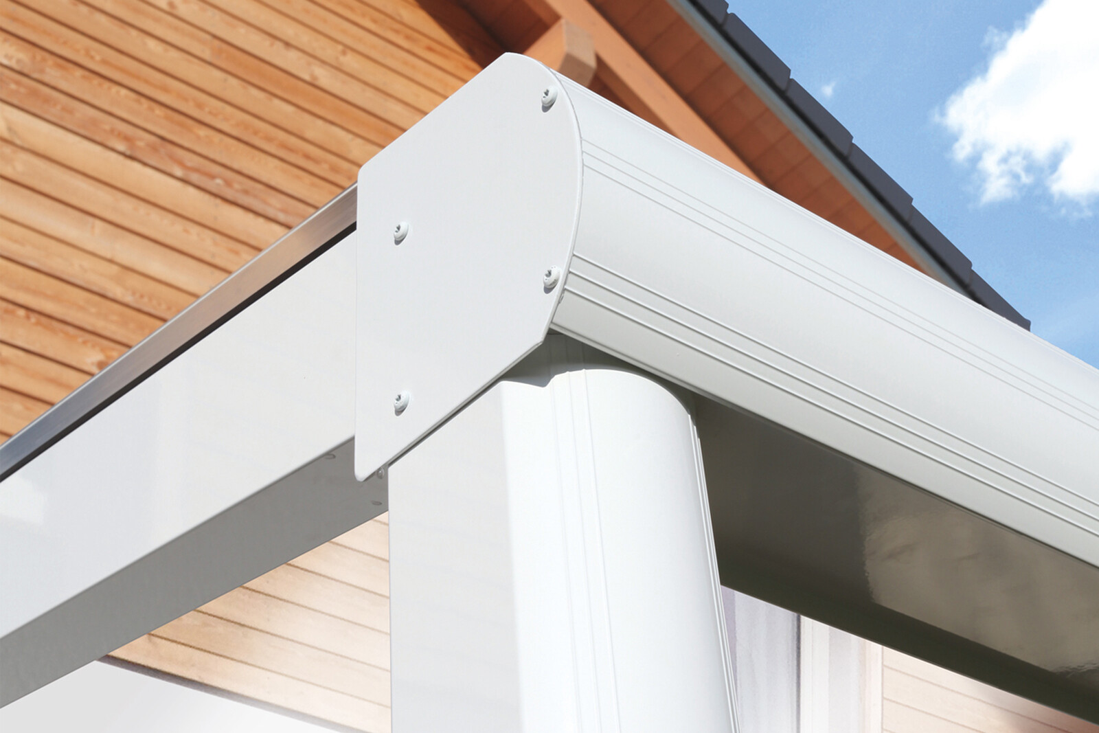 Terrassenüberdachung Monza 434 x 257 cm, Aluminium, weiß