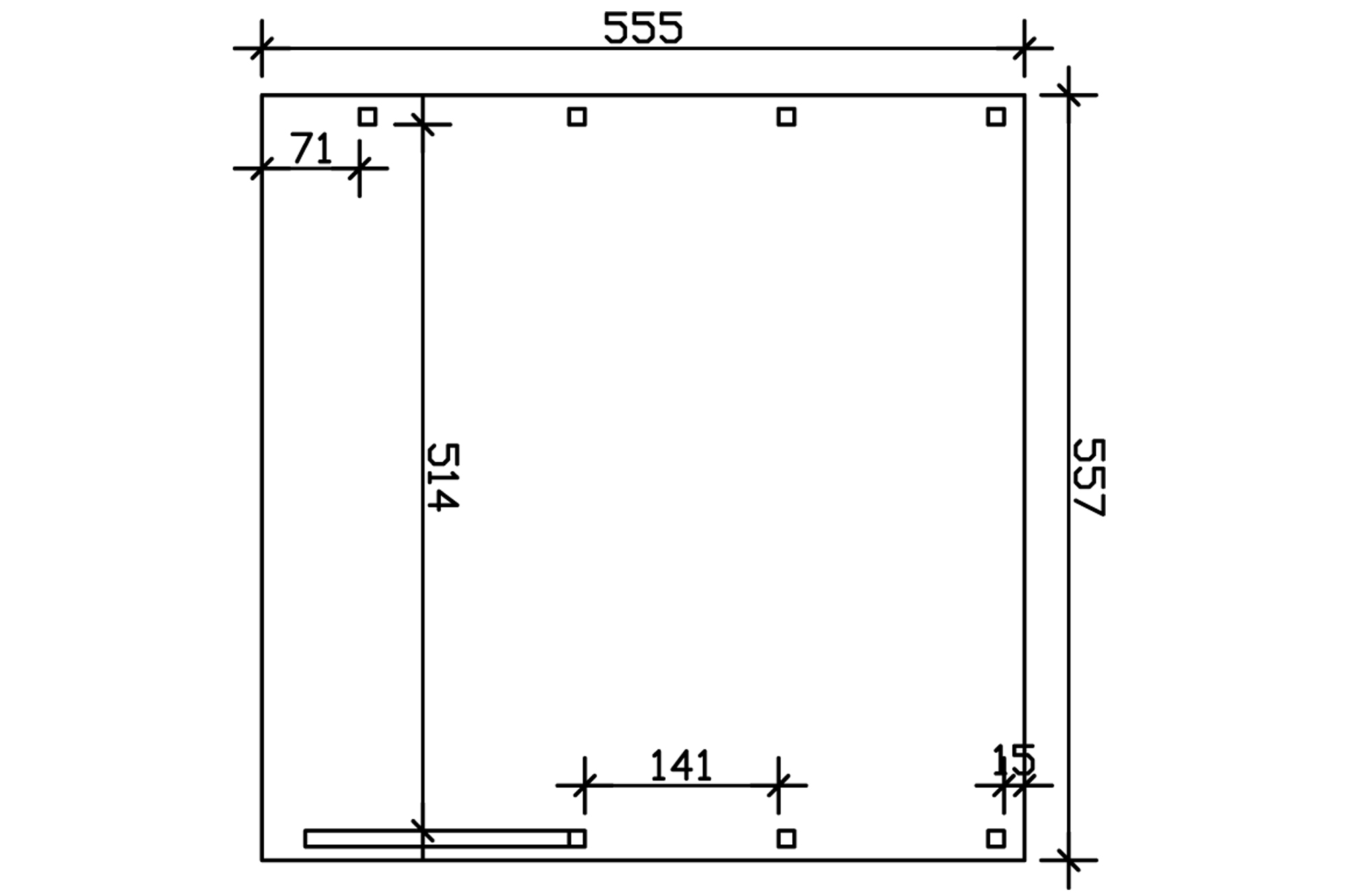 Přístřešek na auto FRIESLAND Set 7 557 x 555 cm, šedá, hliníkové střešní