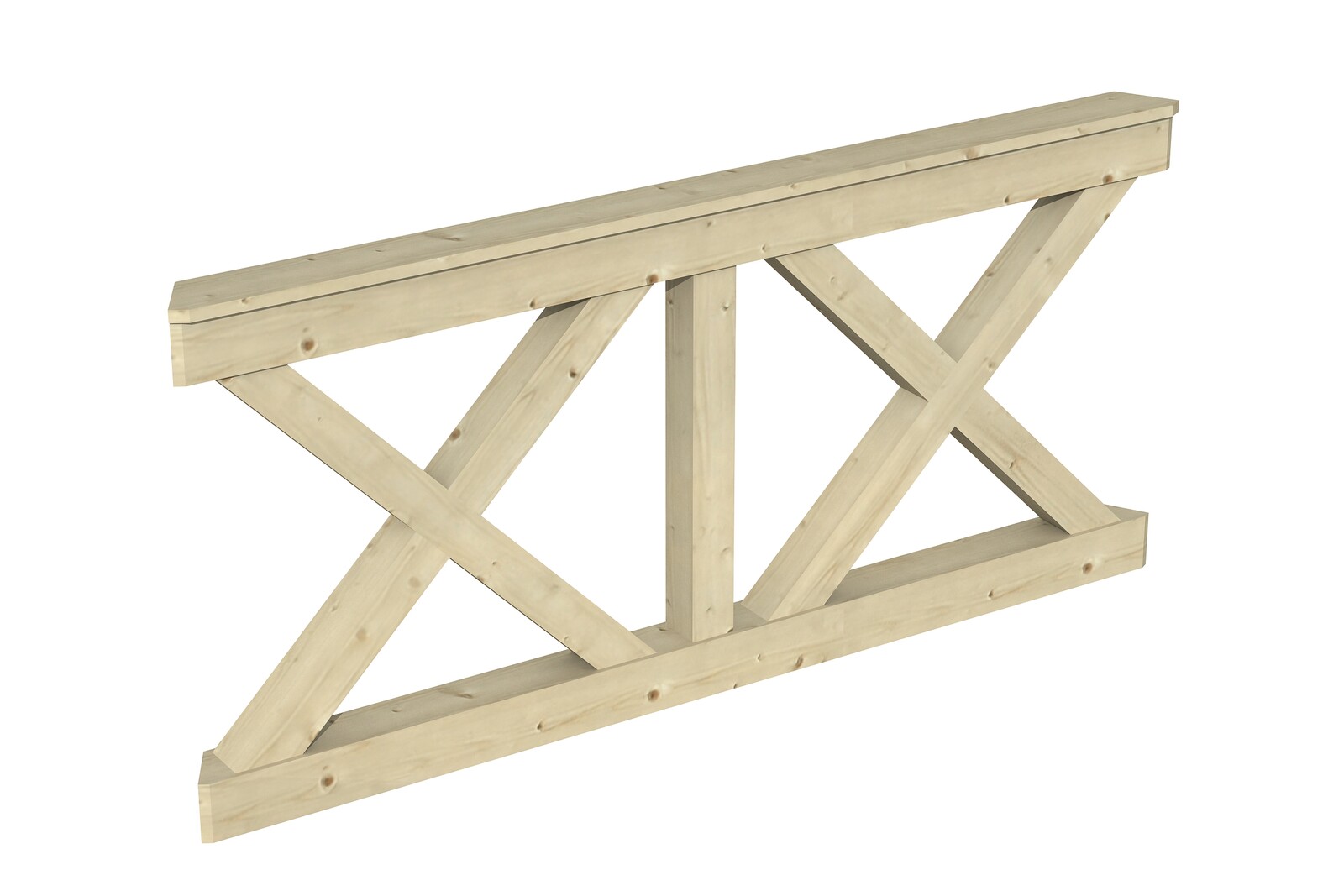 Brüstung Andreaskreuz 180 x 84 cm, Fichte, natur