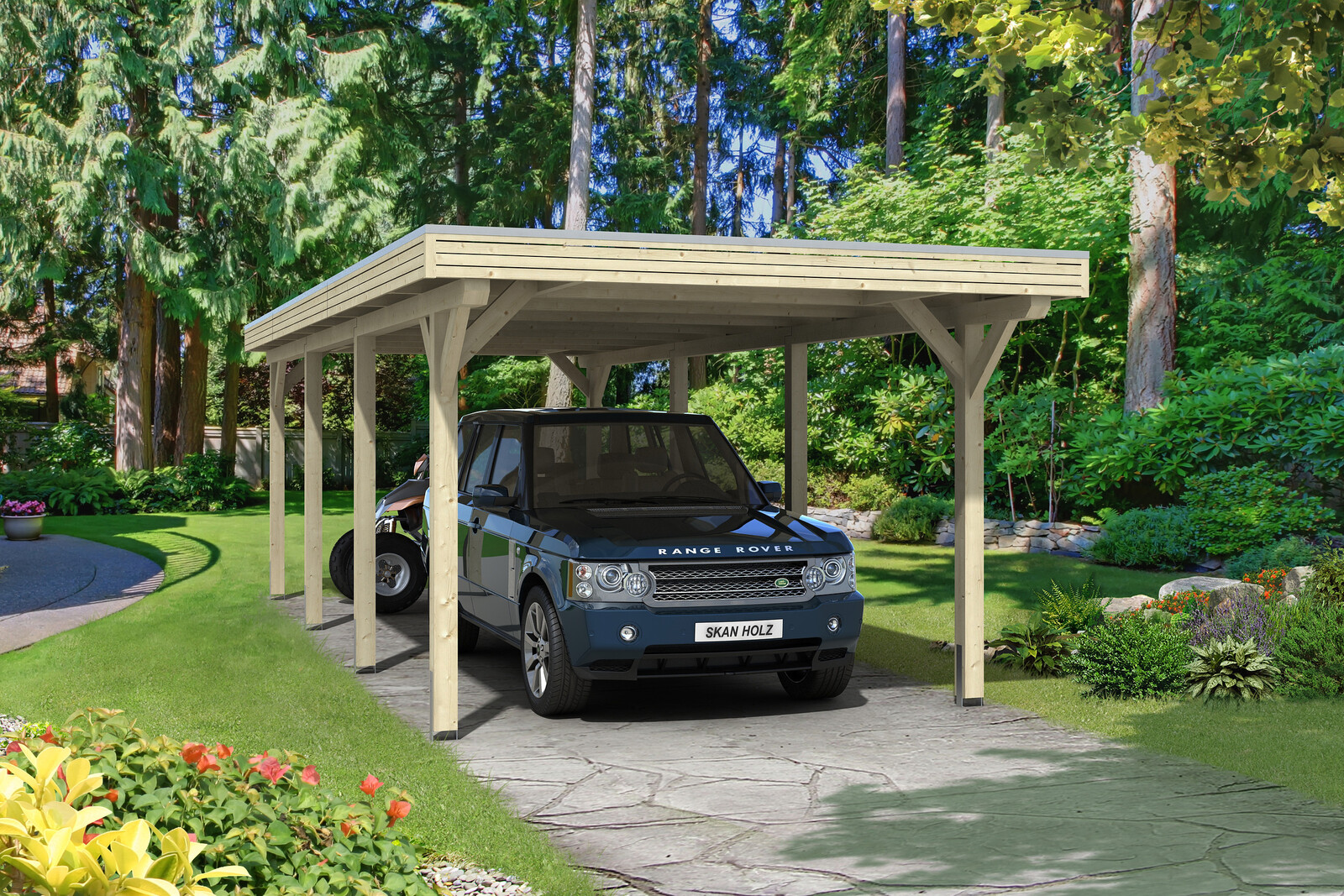 Carport Spessart 355 x 846 cm, natur