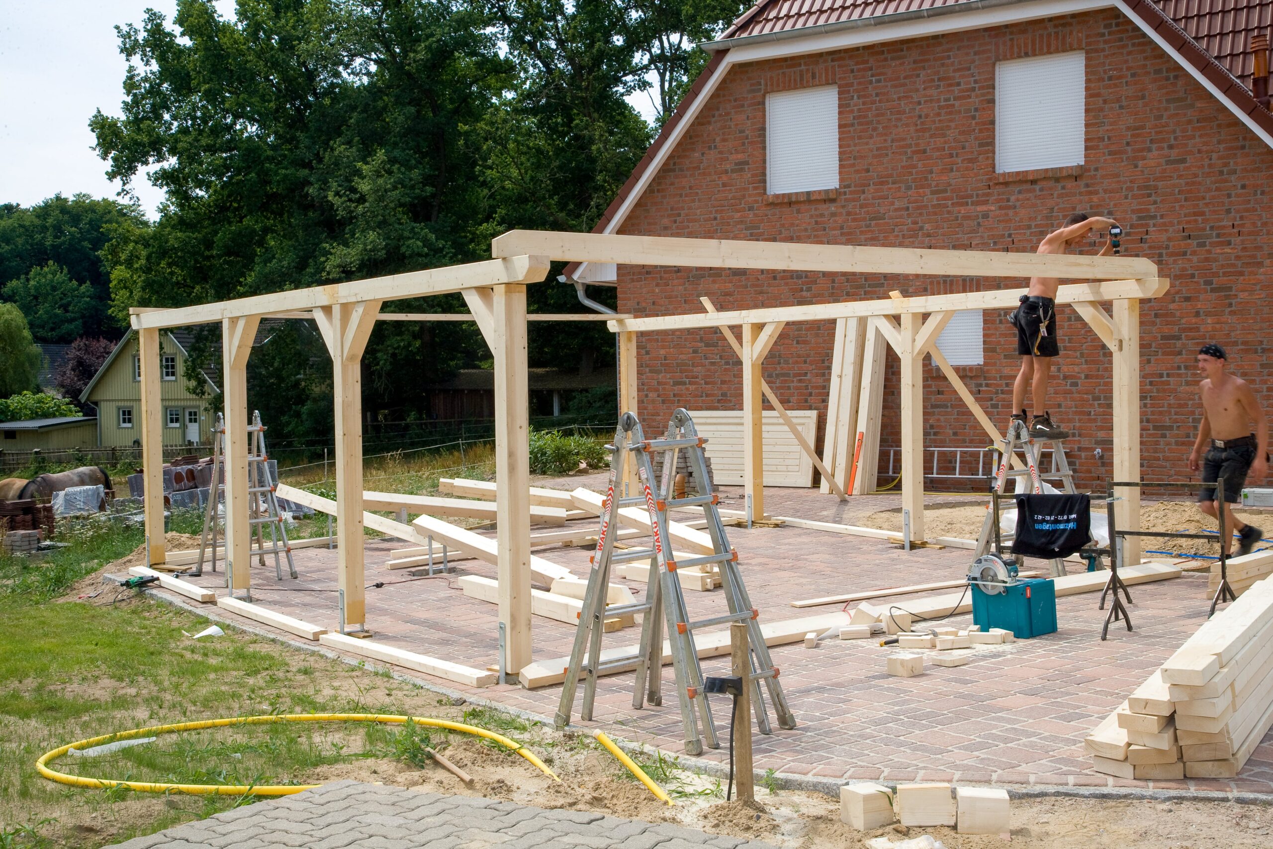 Montage eines Carports