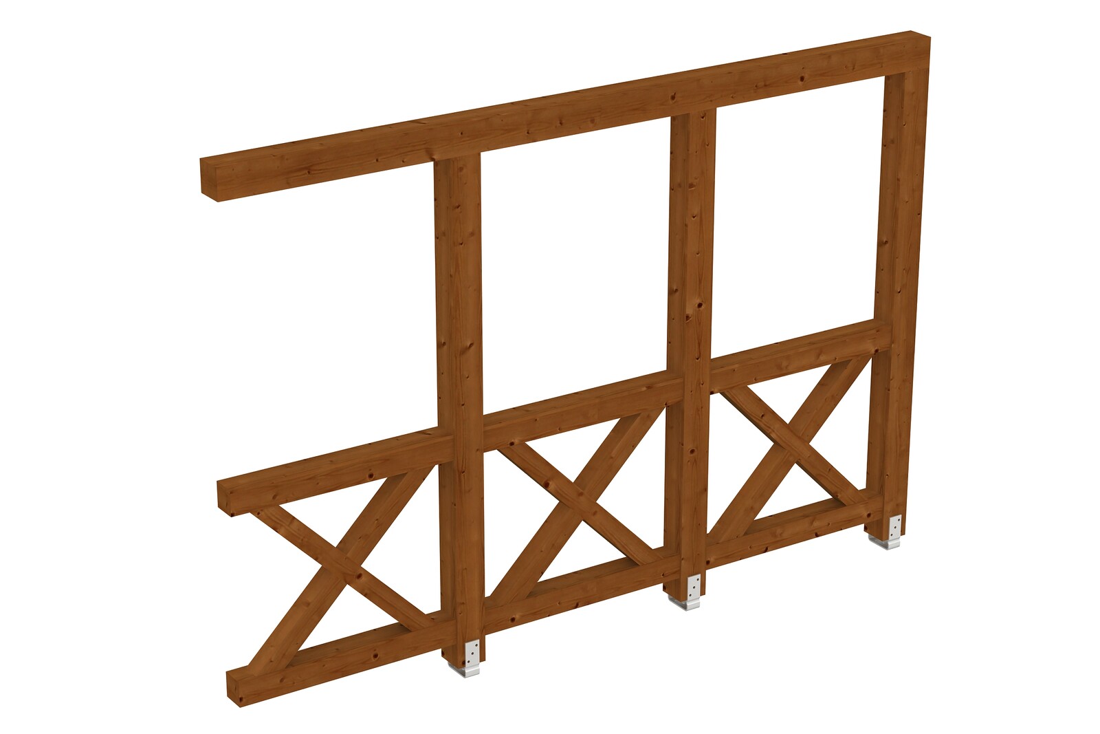 Seitenwand Andreaskreuz (WA) 305 x 210 cm, Fichte, nussbaum