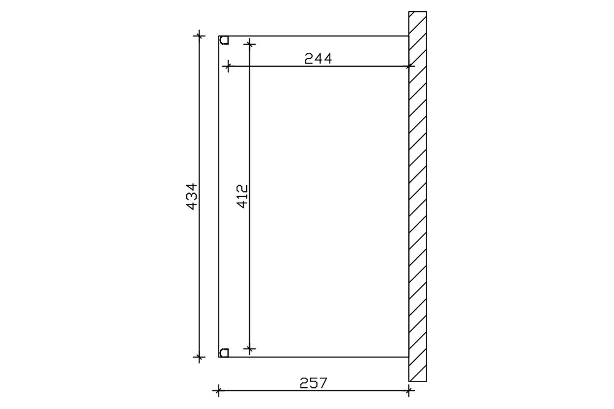 Terrassenüberdachung Genua 434 x 257 cm, Aluminium, weiß