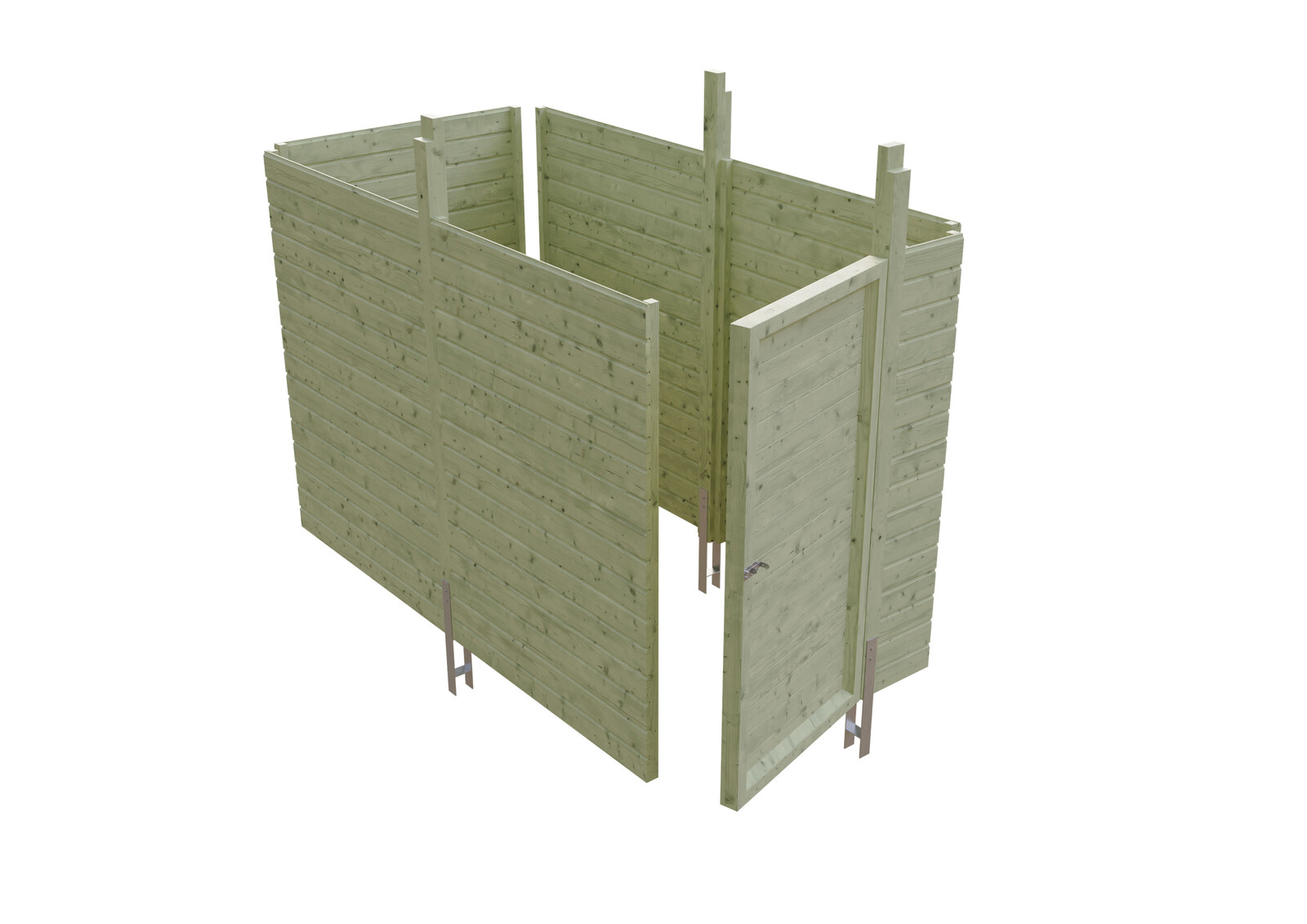 Abstellraum C3, 378x164cm, Profilschalung,  grün imprägniert