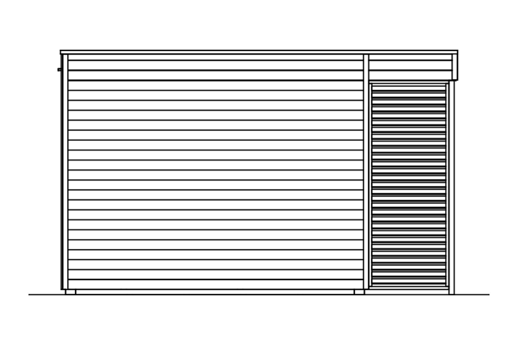 Gartenhaus Tokio 2, 340 x 340 cm, doppelschalig, natur