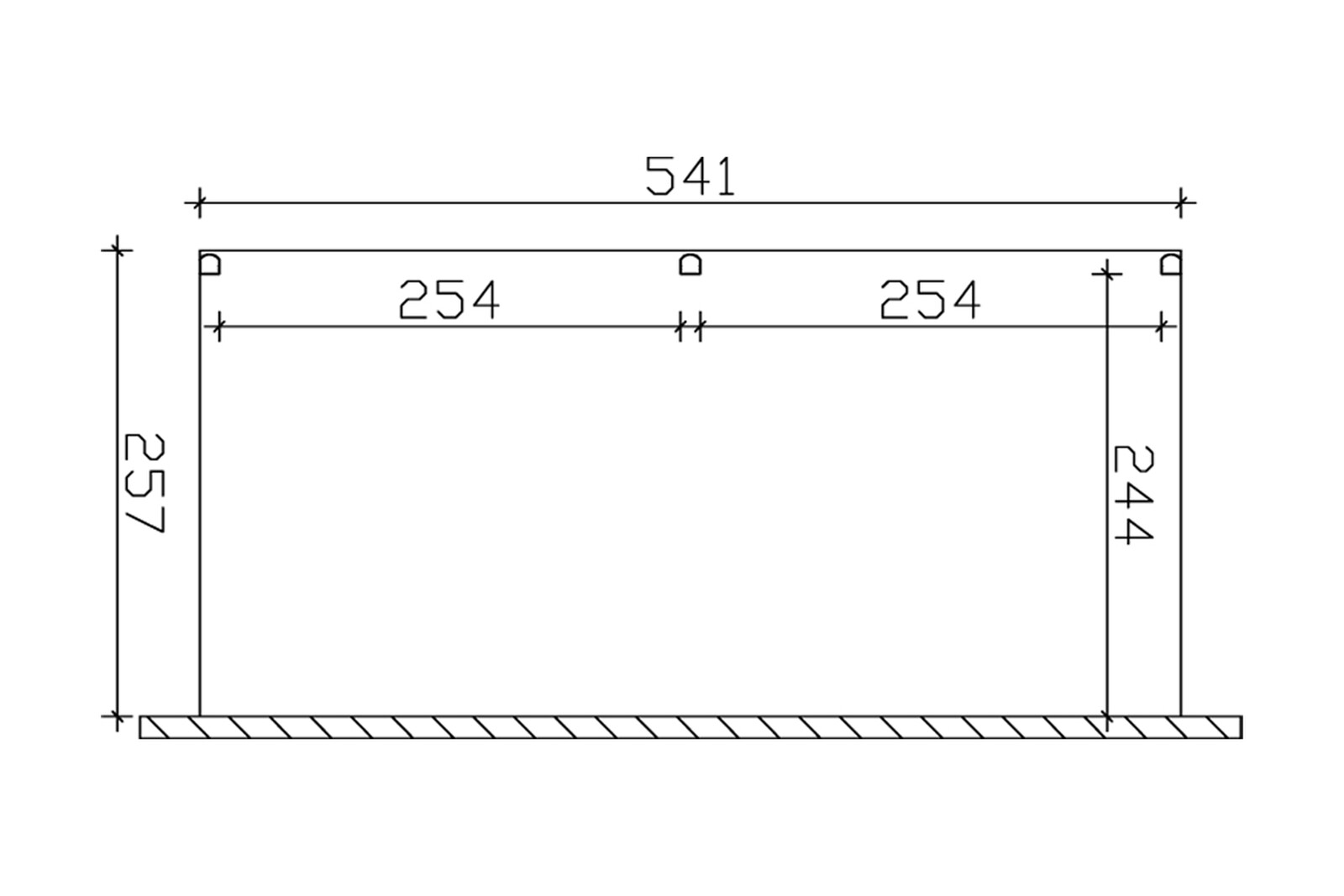 Terrassenüberdachung Monza 541 x 257 cm, Aluminium, anthrazit