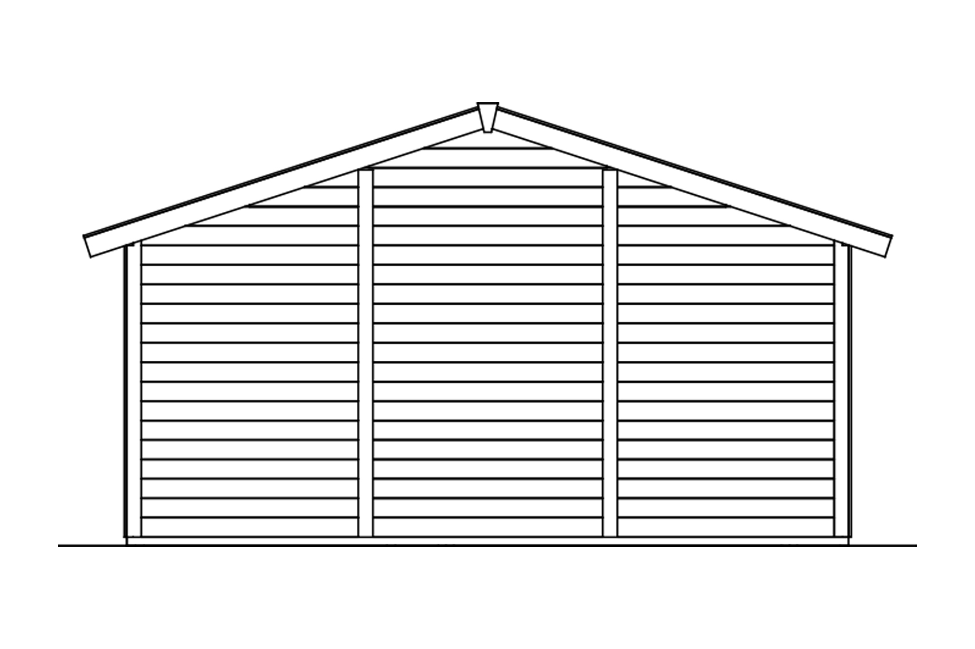 Holzgarage Varberg 2, 500 x 525 cm, natur