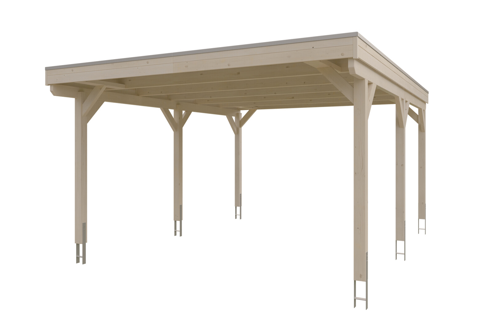 Carport Grunewald 427 x 554 cm mit EPDM-Dach, natur
