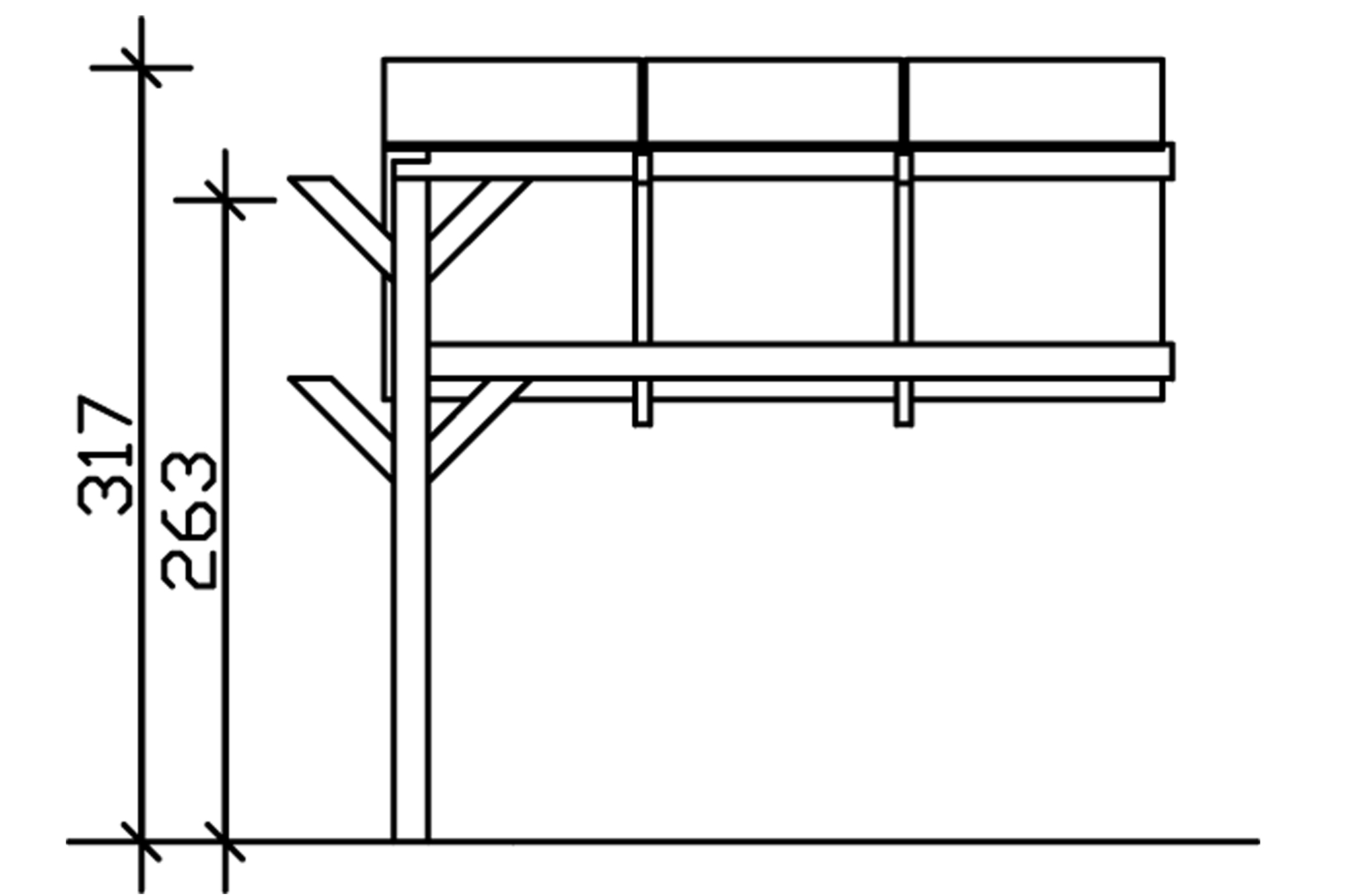 Schwaben Erweiterung 299 x 630 cm, eiche hell