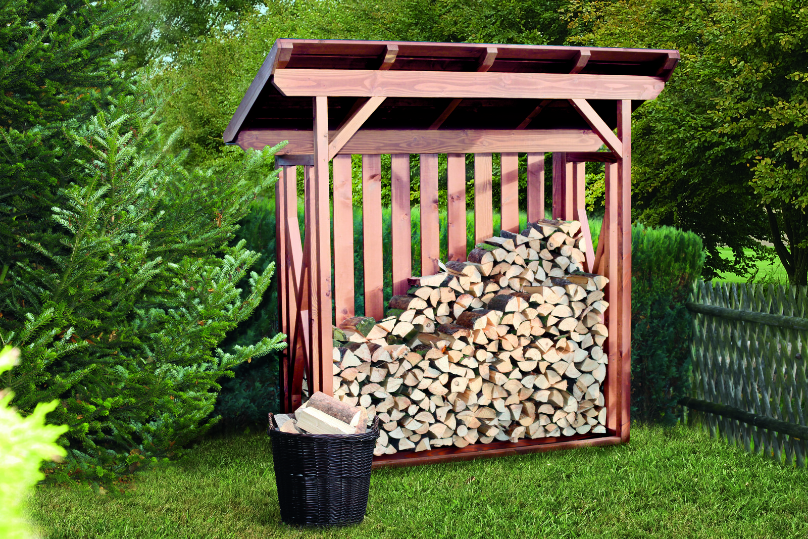 Holzunterstand Lars 1, 240 x 102 cm, nussbaum