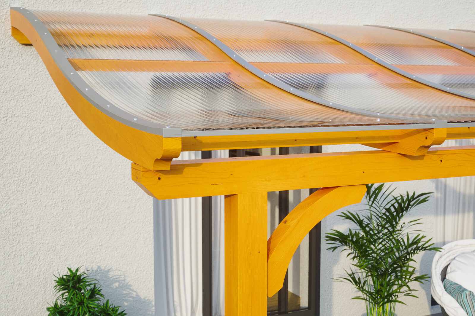 Terrassenüberdachung Venezia 434 x 339 cm, Leimholz, eiche hell