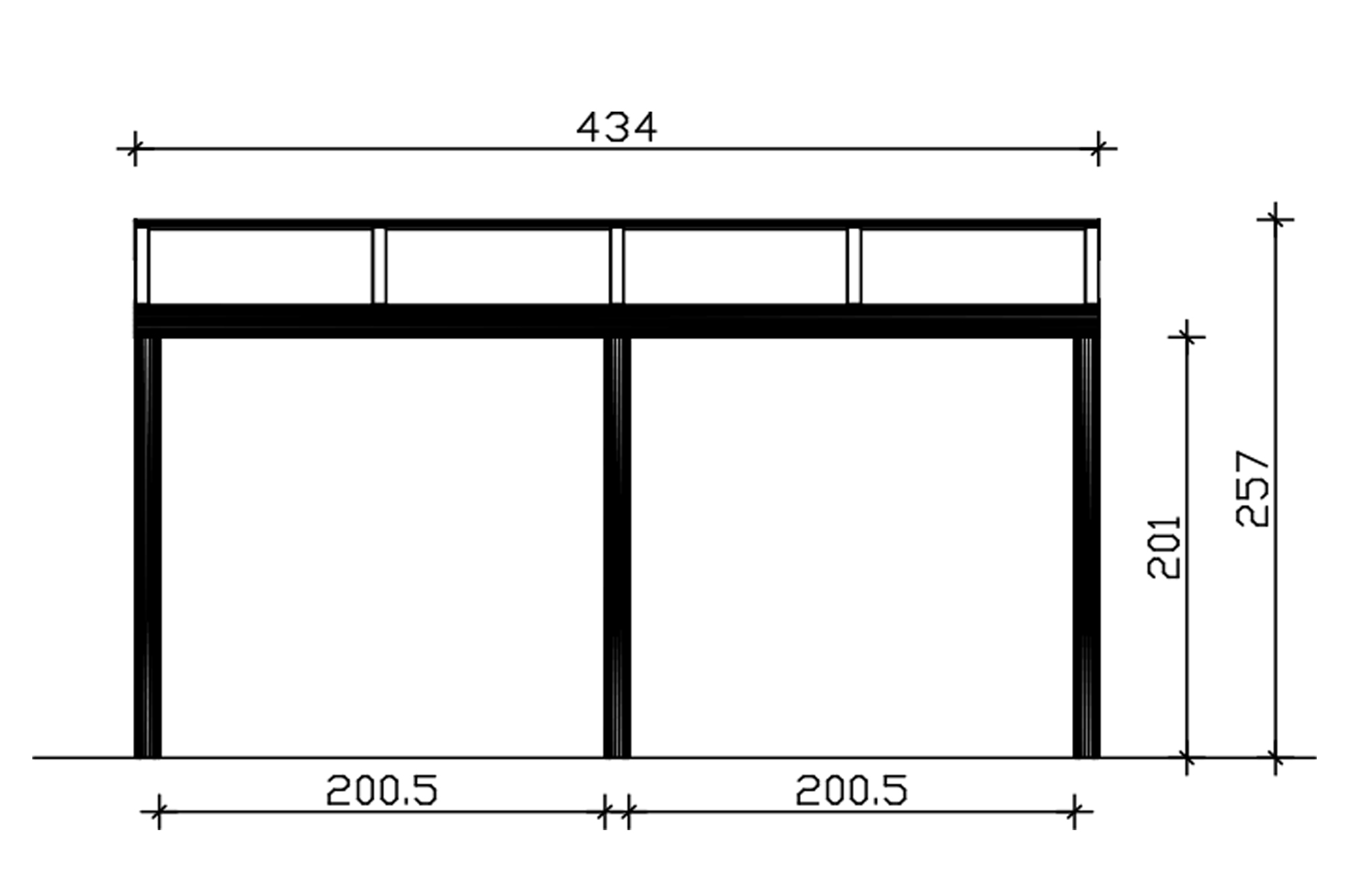 Terrassenüberdachung Garda 434 x 307 cm, Aluminium, weiß