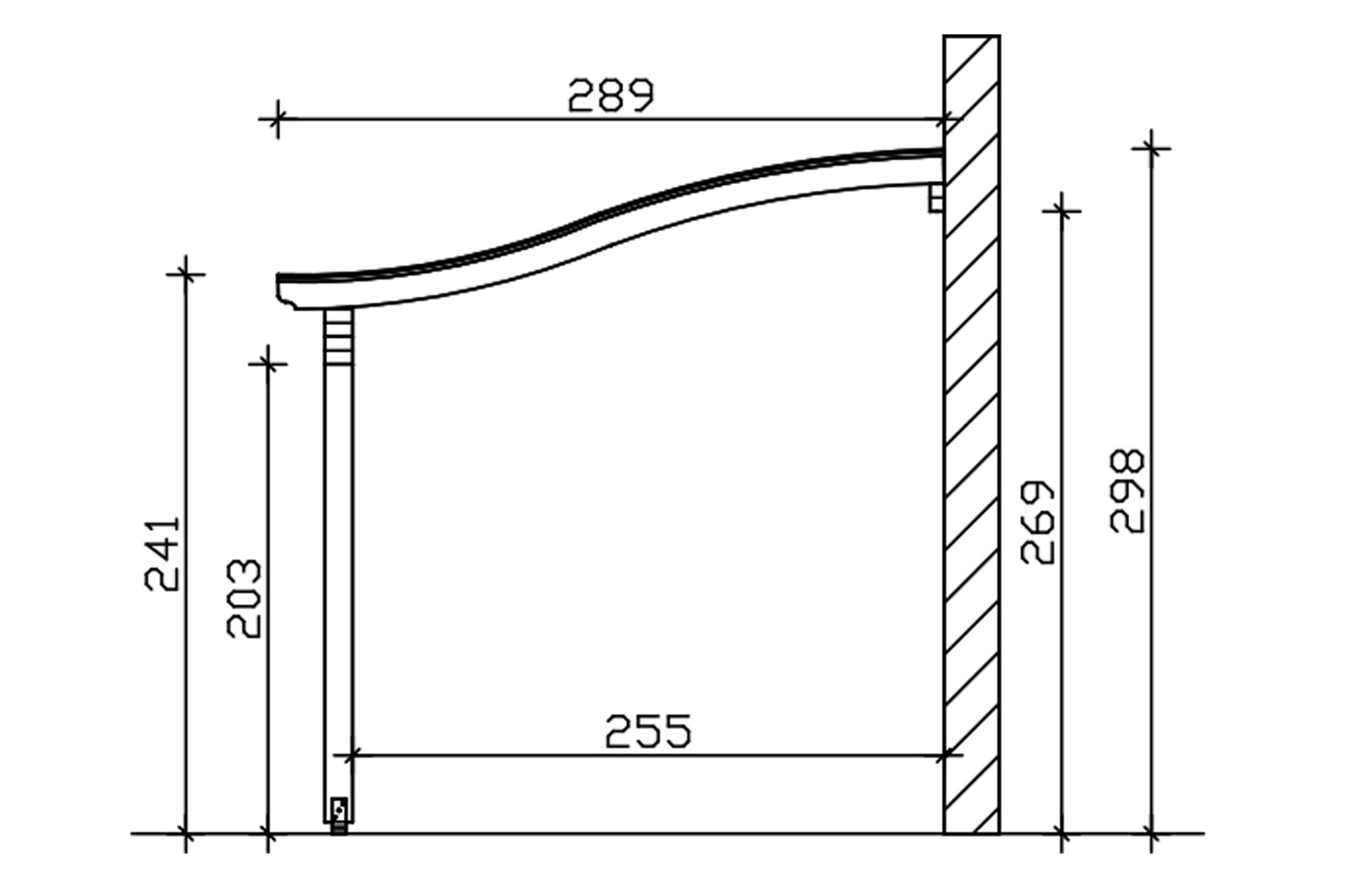 Terrassenüberdachung Verona 434 x 289 cm, Leimholz, eiche hell