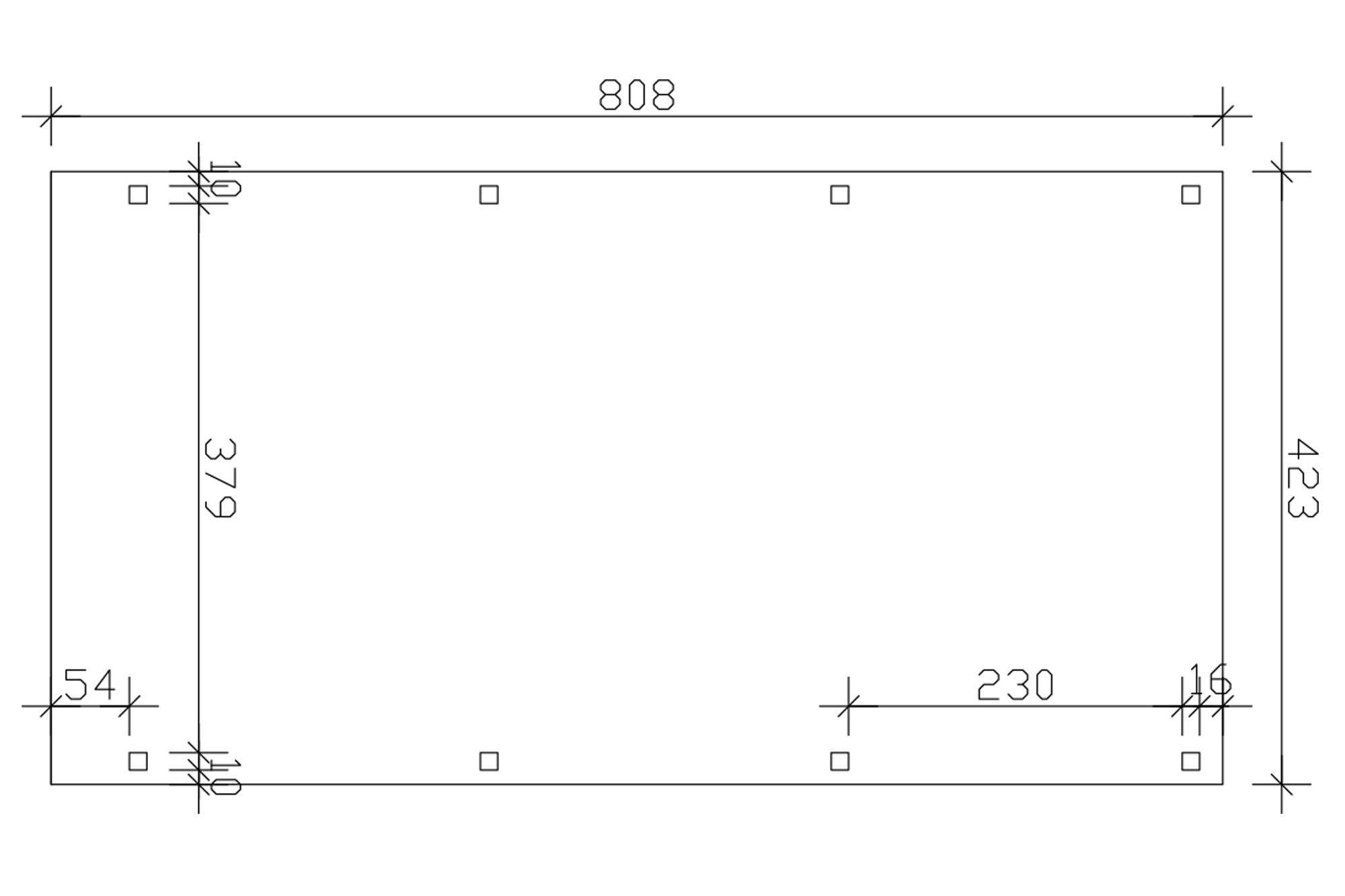 Carport Fichtelberg 423 x 808 cm, schwarze Schindeln, weiß
