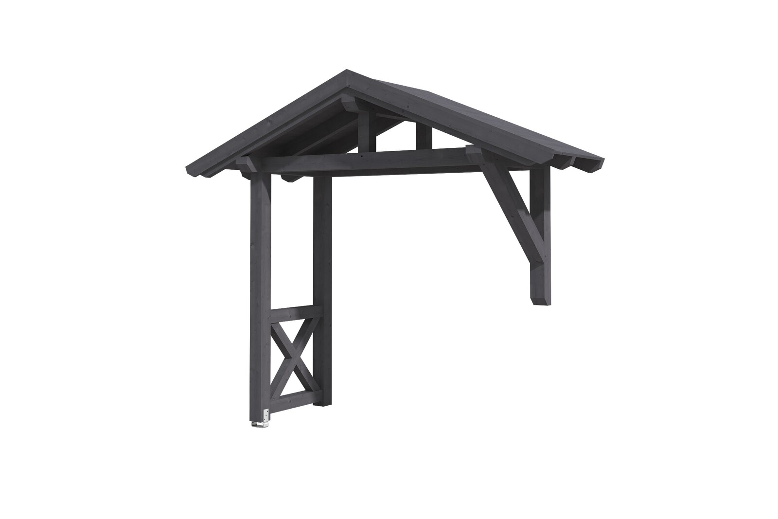 Auvent STRALSUND 3, 289x116cm, épicéa, traitement coloré gris ardoise