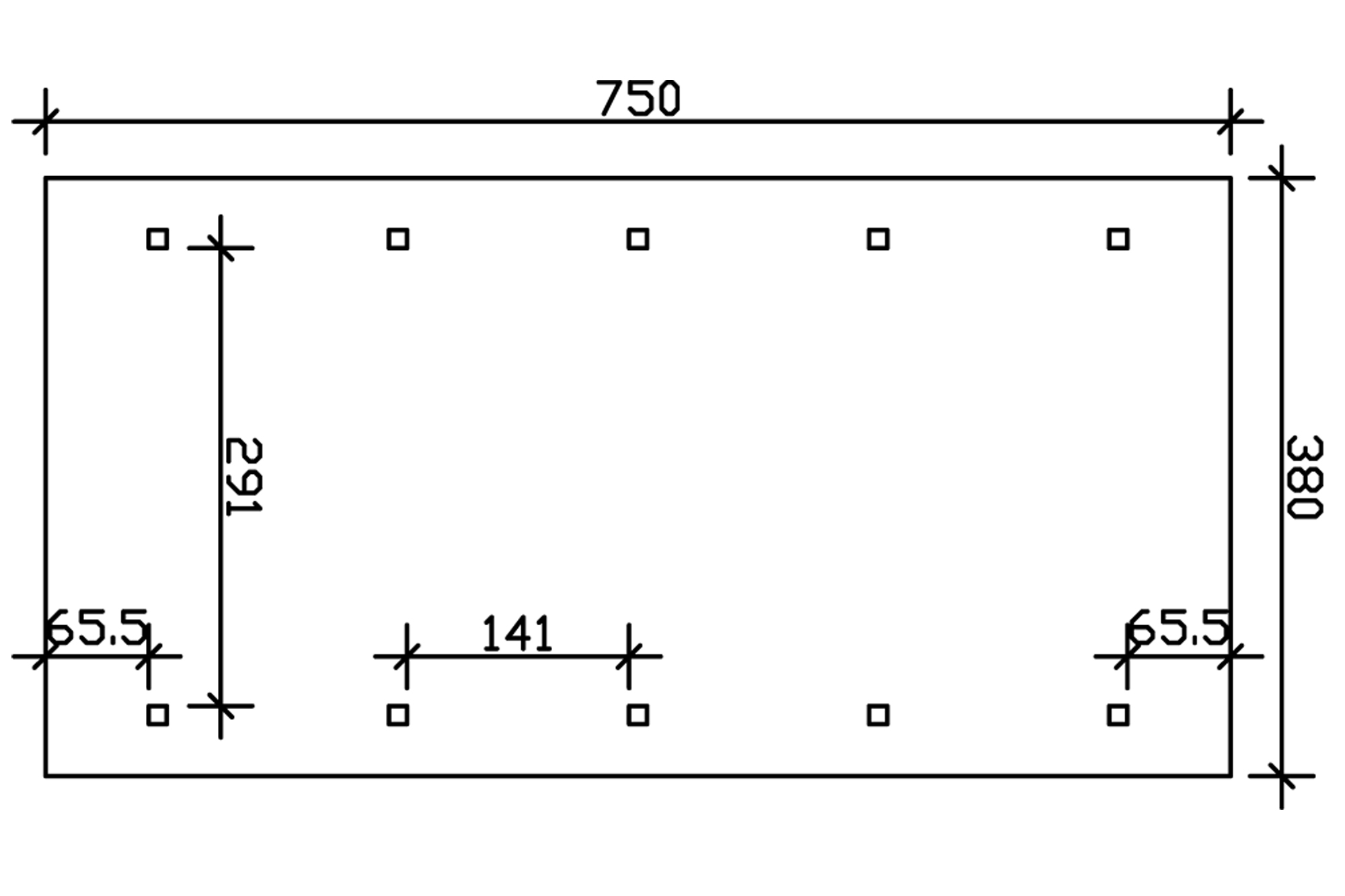 Přístřešek na auto WALLGAU 380 x 750 cm, šedá, laťování