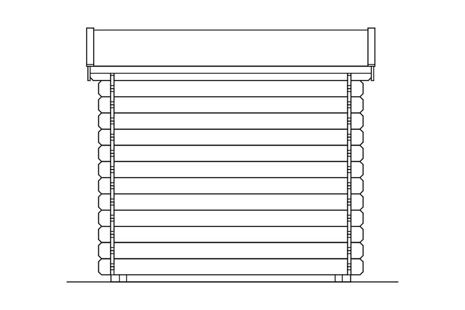 Aanbouwschuur 2, 200 x 200 cm, onbehandeld