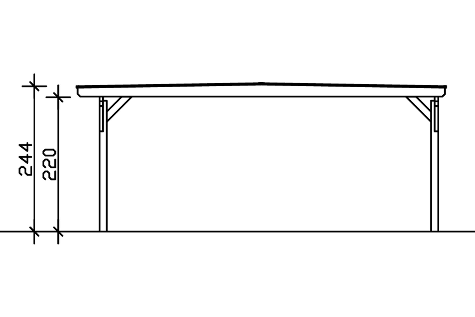 Carport Odenwald 640 x 541 cm, natur