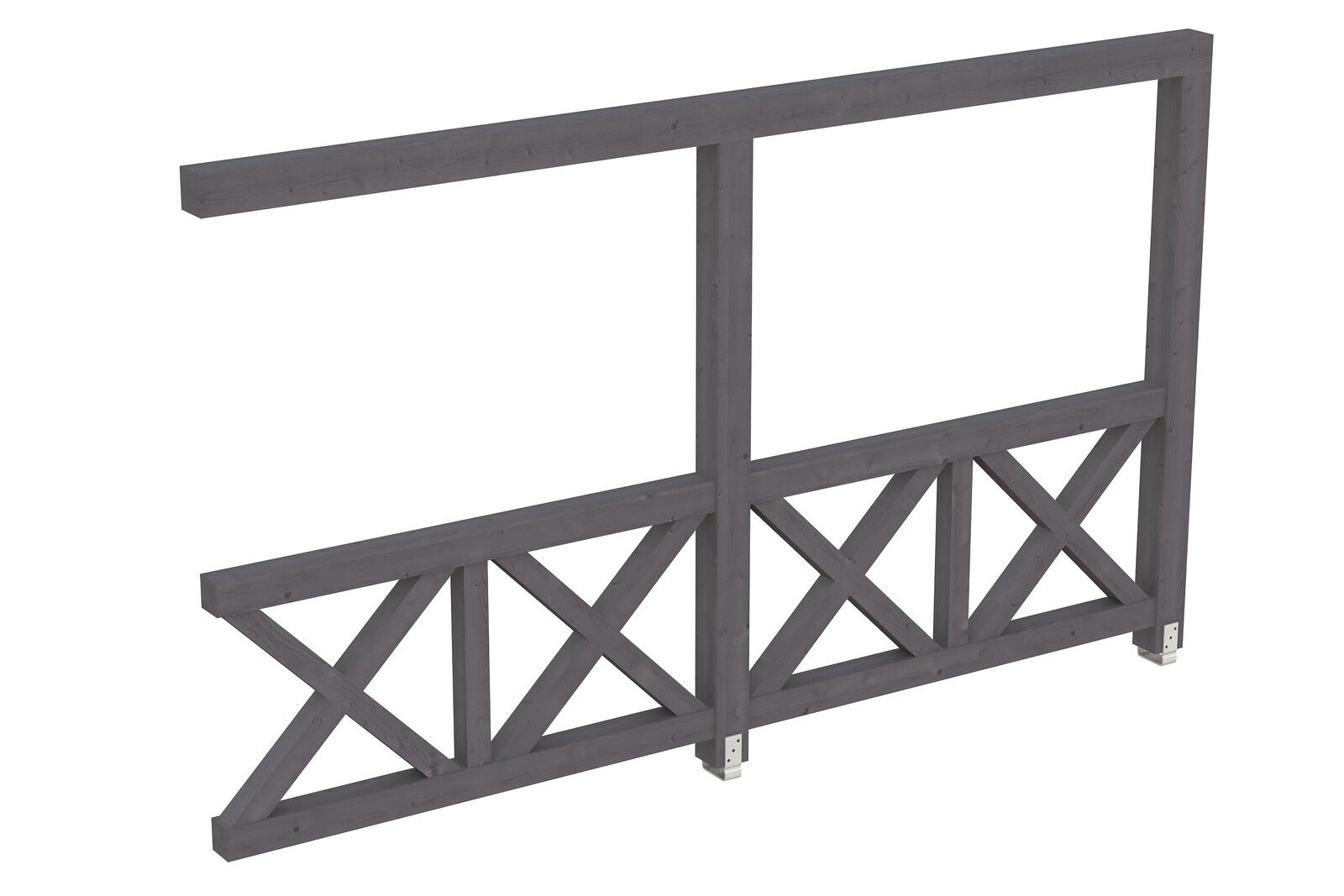 Seitenwand Andreaskreuz (WA) 355 x 210 cm, Fichte, schiefergrau