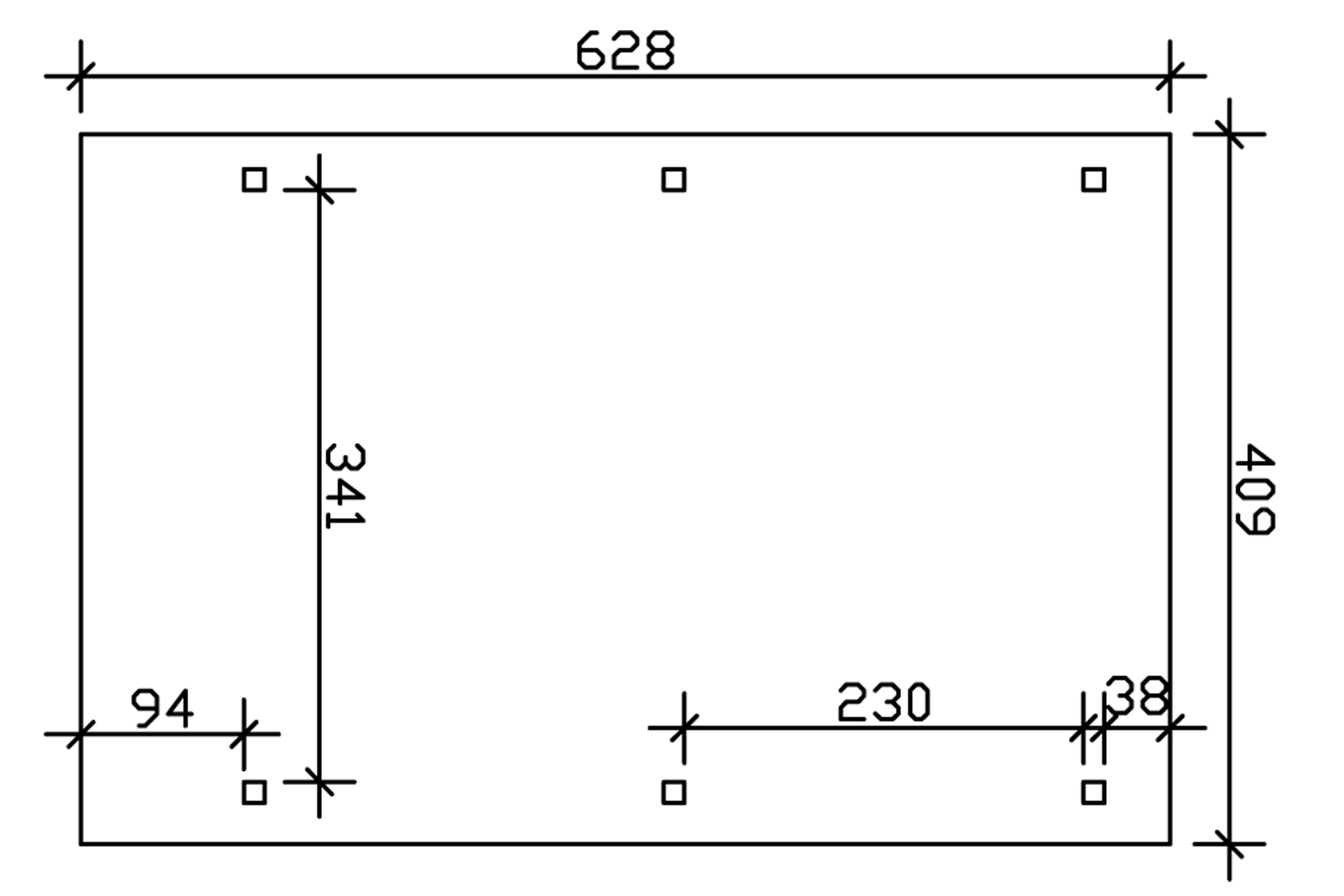 Carport Wendland, rode plaat met leisteenuiterlijk 409 x 628 cm, onbehandeld, met dakbetimmering en EPDM-folie