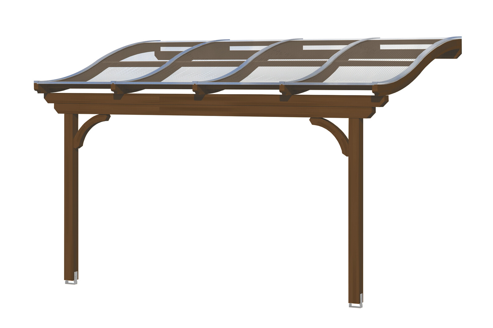 Terrassenüberdachung Verona 434 x 239 cm, Leimholz, nussbaum
