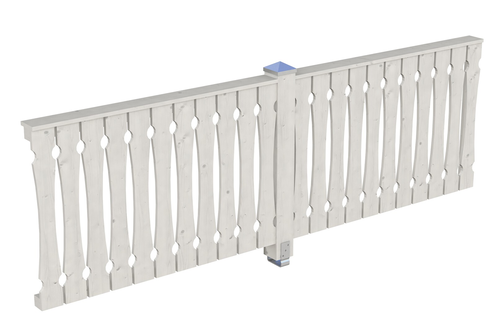 Brüstung Balkonschalung 305 x 96 cm, Fichte, weiß
