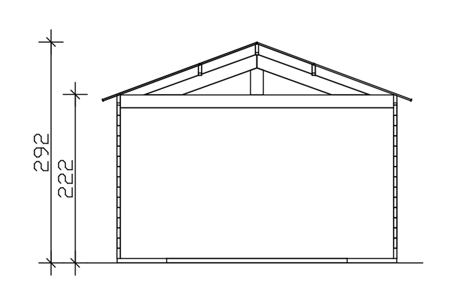 Holzgarage Varberg 1, 370 x 525 cm, natur