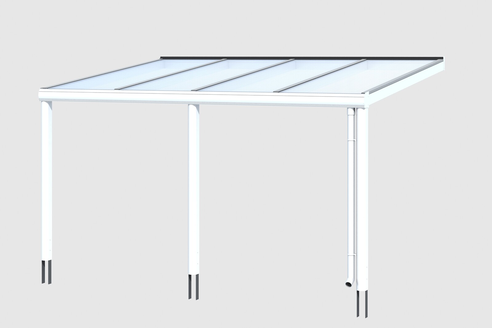 Terrassenüberdachung Garda 434 x 257 cm, Aluminium, weiß