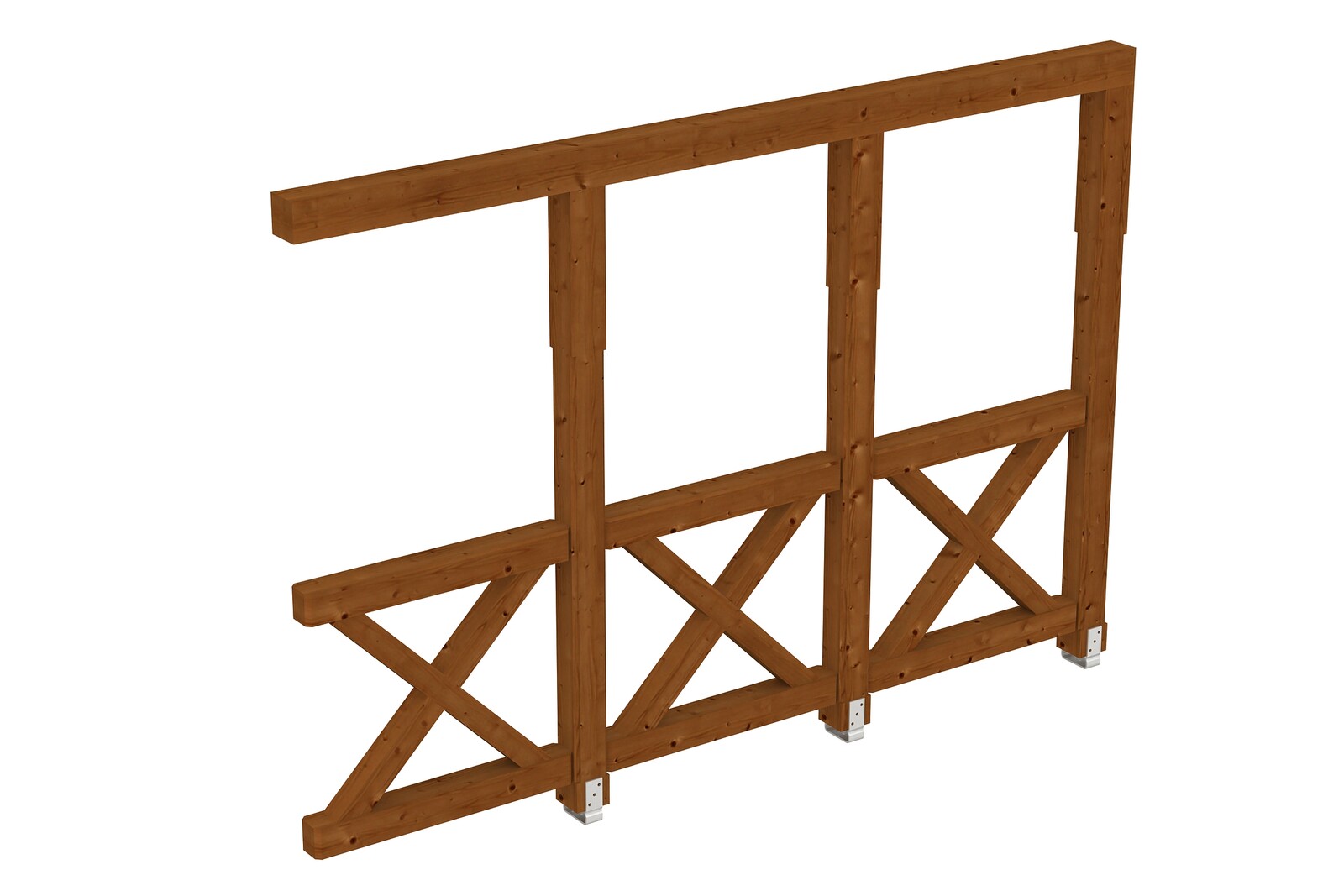 Seitenwand Andreaskreuz 305 x 210 cm, Douglasie, nussbaum