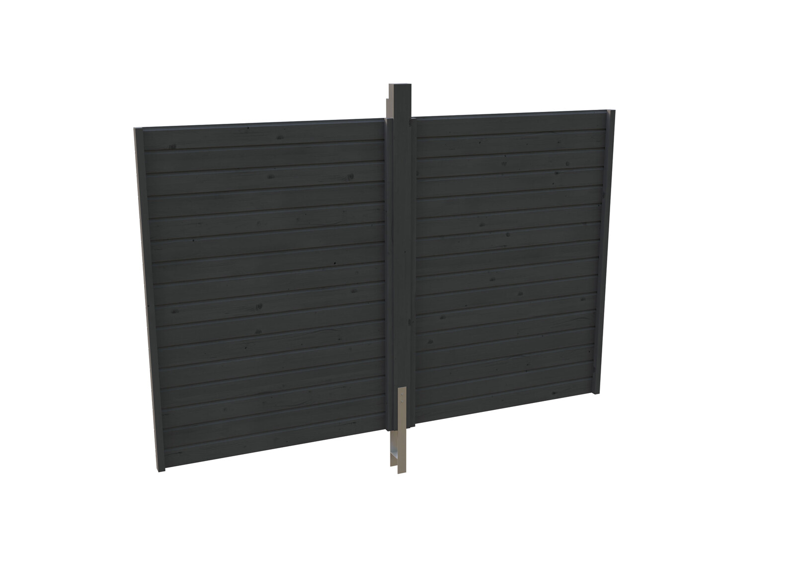 Achterwand van profielbetimmering 291 x 200 cm, geïmpregneerd naaldhout, gelakt in leigrijs